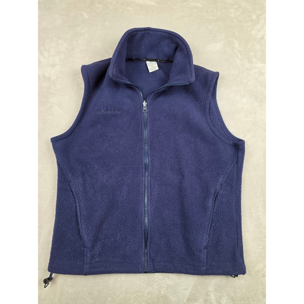 Vintage Columbia Fleece Vest Womens M Full Zip Sleeveless Jacket Outdoor Y2K
